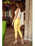 Fitted yellow denim pants 6217 - Online store - Boutique